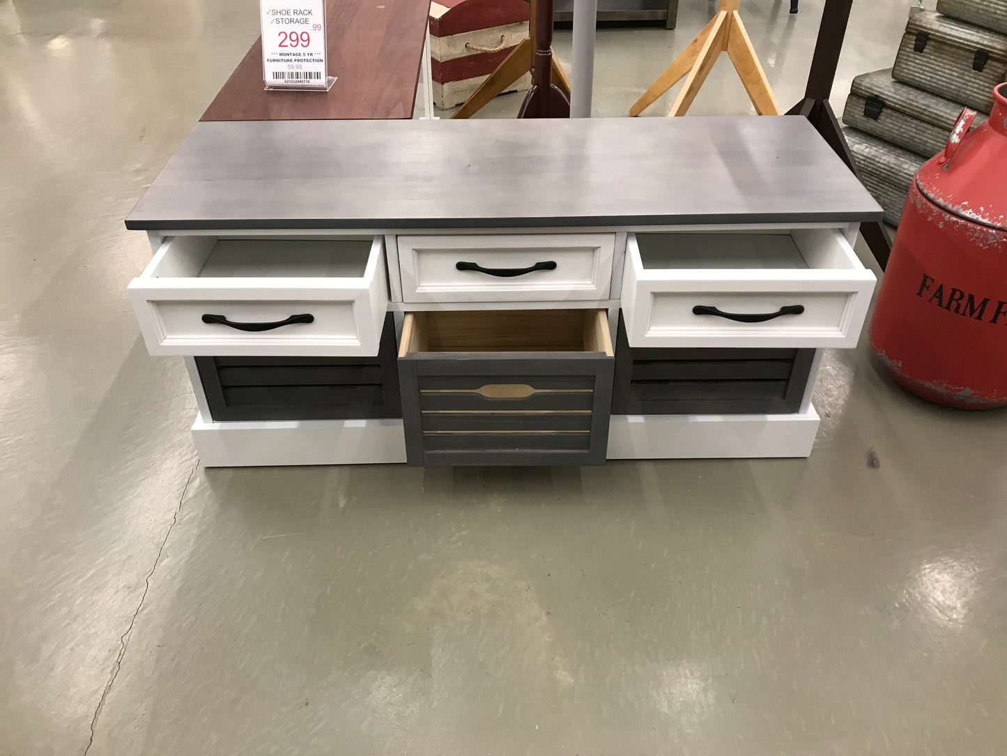 Coaster 501196 Alma 3-drawer Storage Bench / Shoe Cabinet White and Weathered Grey