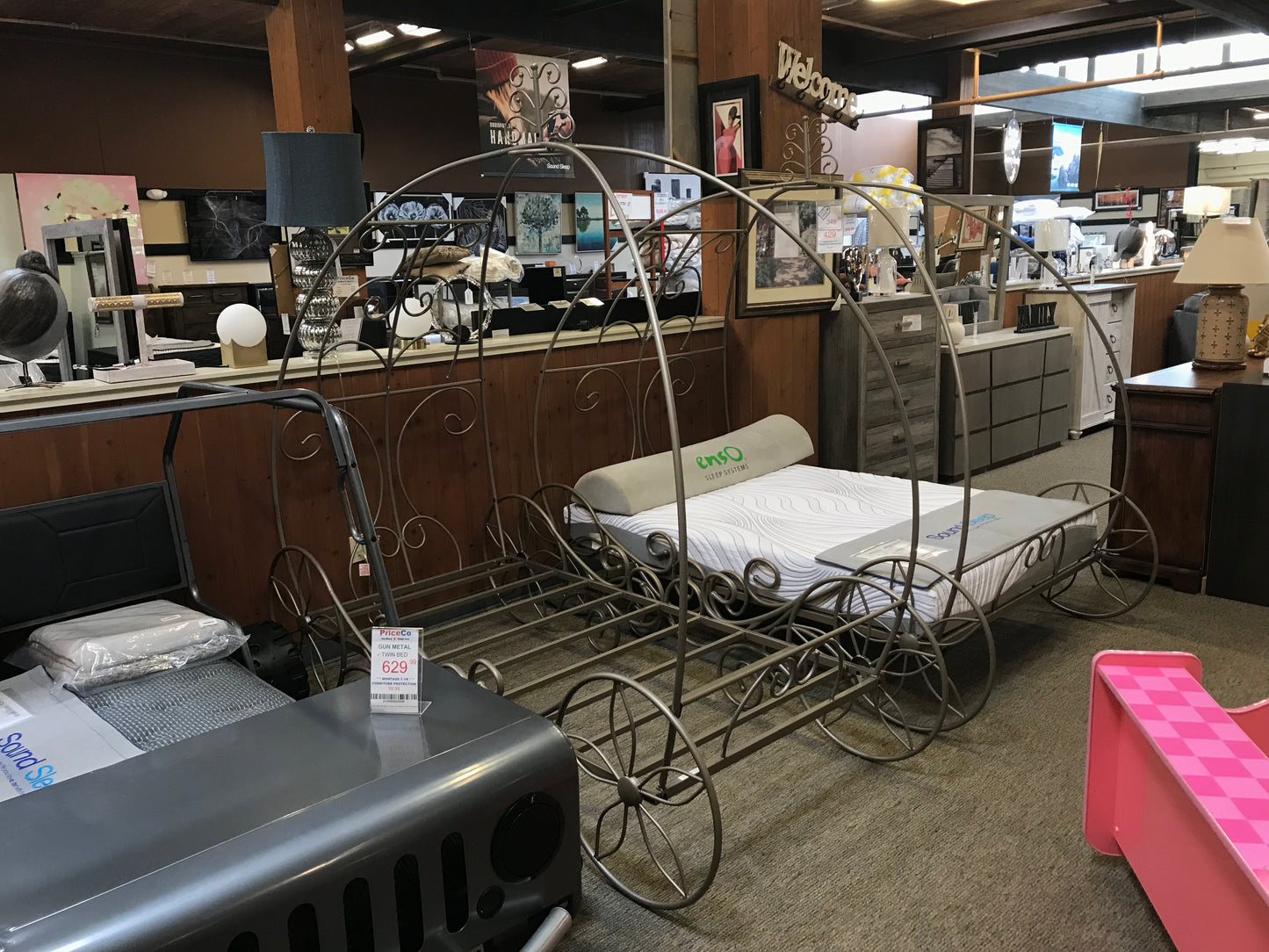FOA CM7705CPN-T Enchant Champagne Twin Carriage Bed