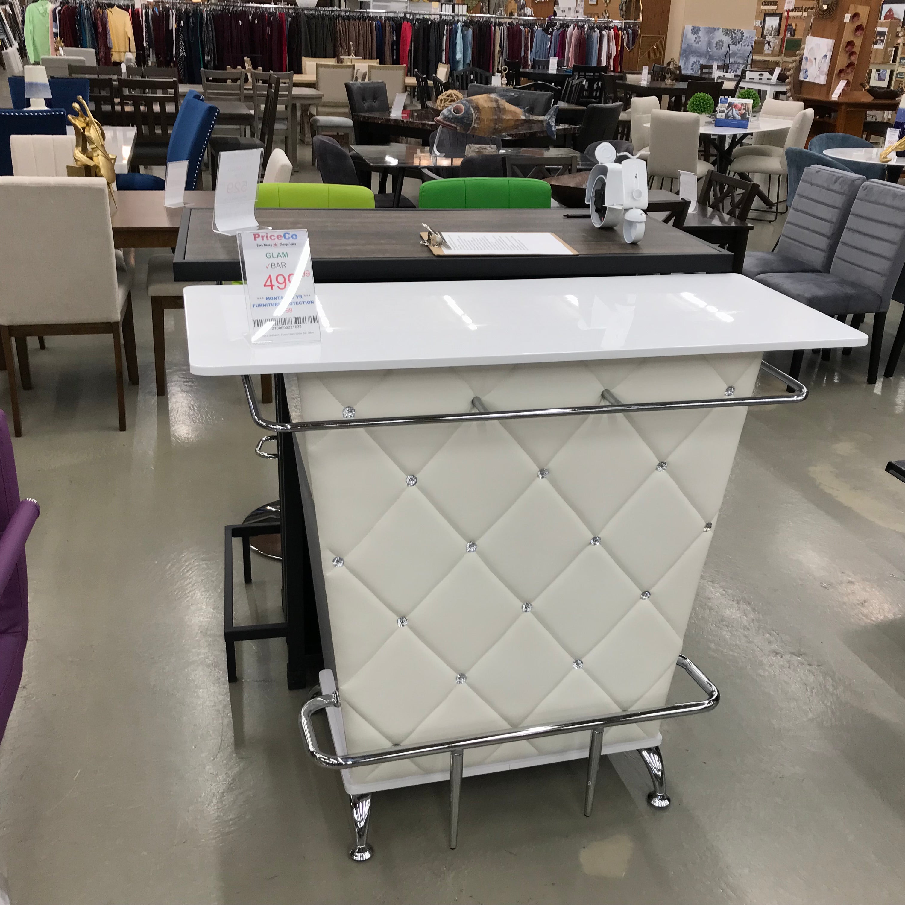 FOA CM-BT6464WH Fuero Glam White Bar Table