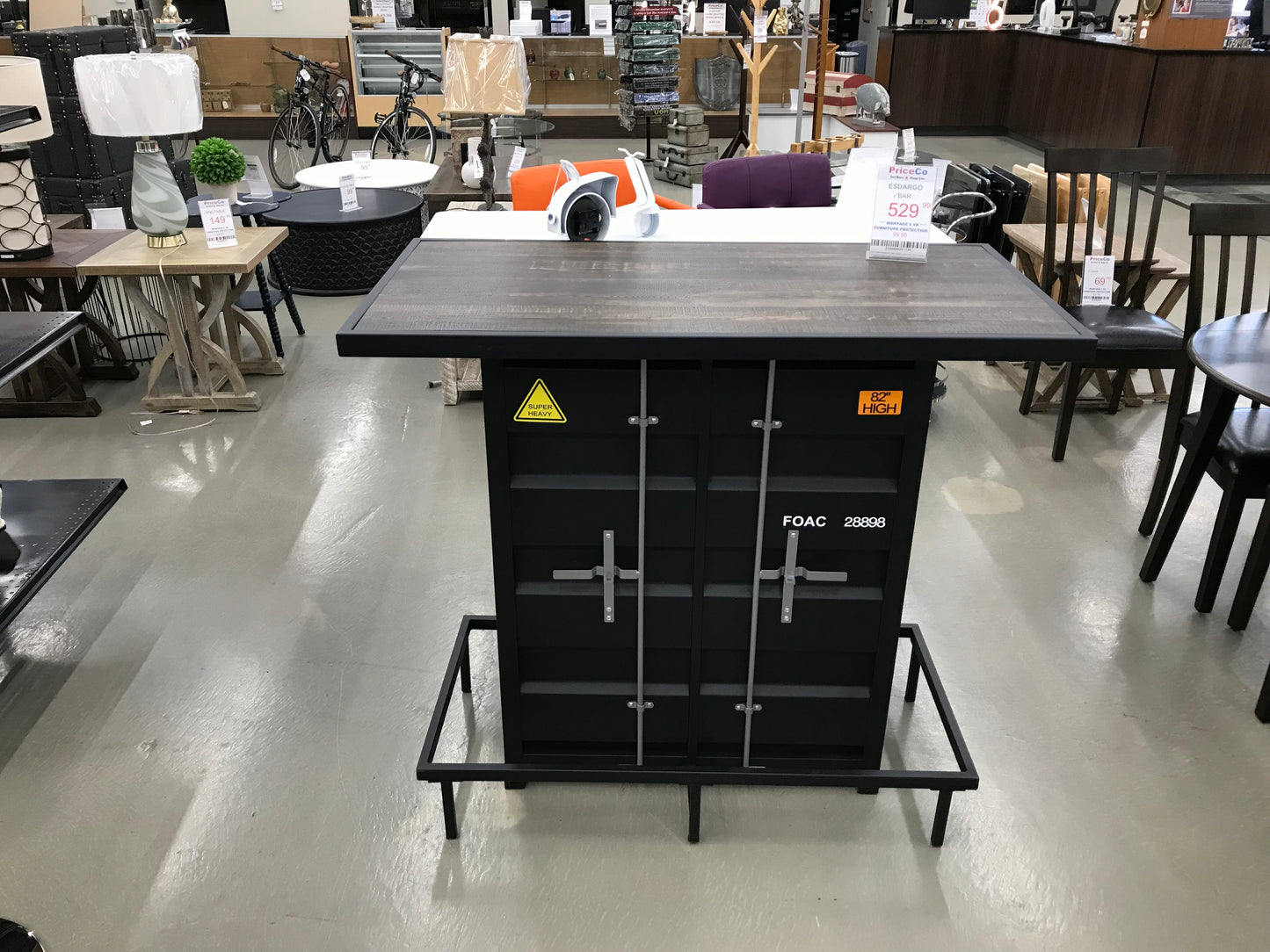 FOA CM3789BK-BT Bar Height Table w/ L.E.D Lights