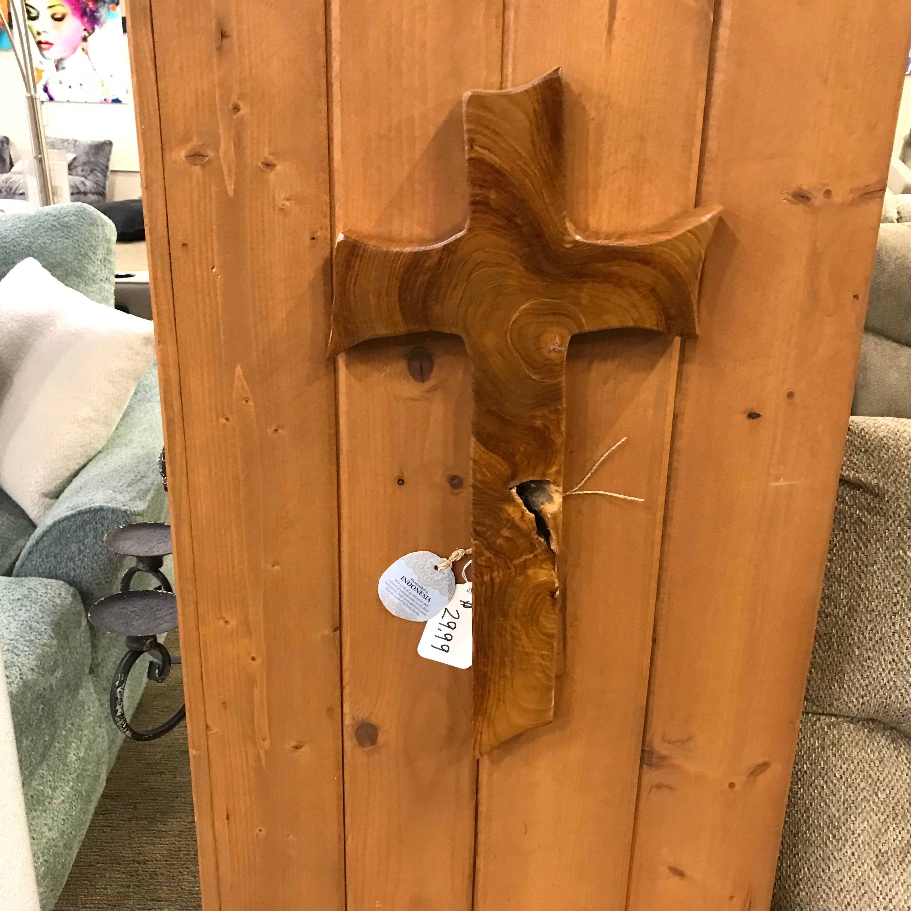 UMA 71481 Teak Wood Cross Wall Decor