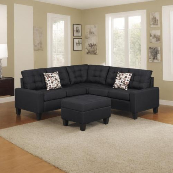 Milton K311S00013 Black Sectional Sofa w/ Ottoman ( 3 Boxes )