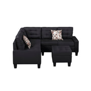 Milton K311S00013 Black Sectional Sofa w/ Ottoman ( 3 Boxes )