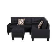 Milton K311S00013 Black Sectional Sofa w/ Ottoman ( 3 Boxes )