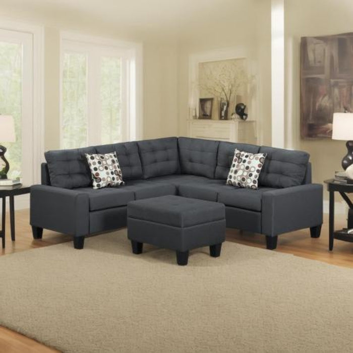 Milton K311S00014 Gray Sectional Sofa w/ Ottoman ( 3 Boxes )