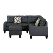 Milton K311S00014 Gray Sectional Sofa w/ Ottoman ( 3 Boxes )