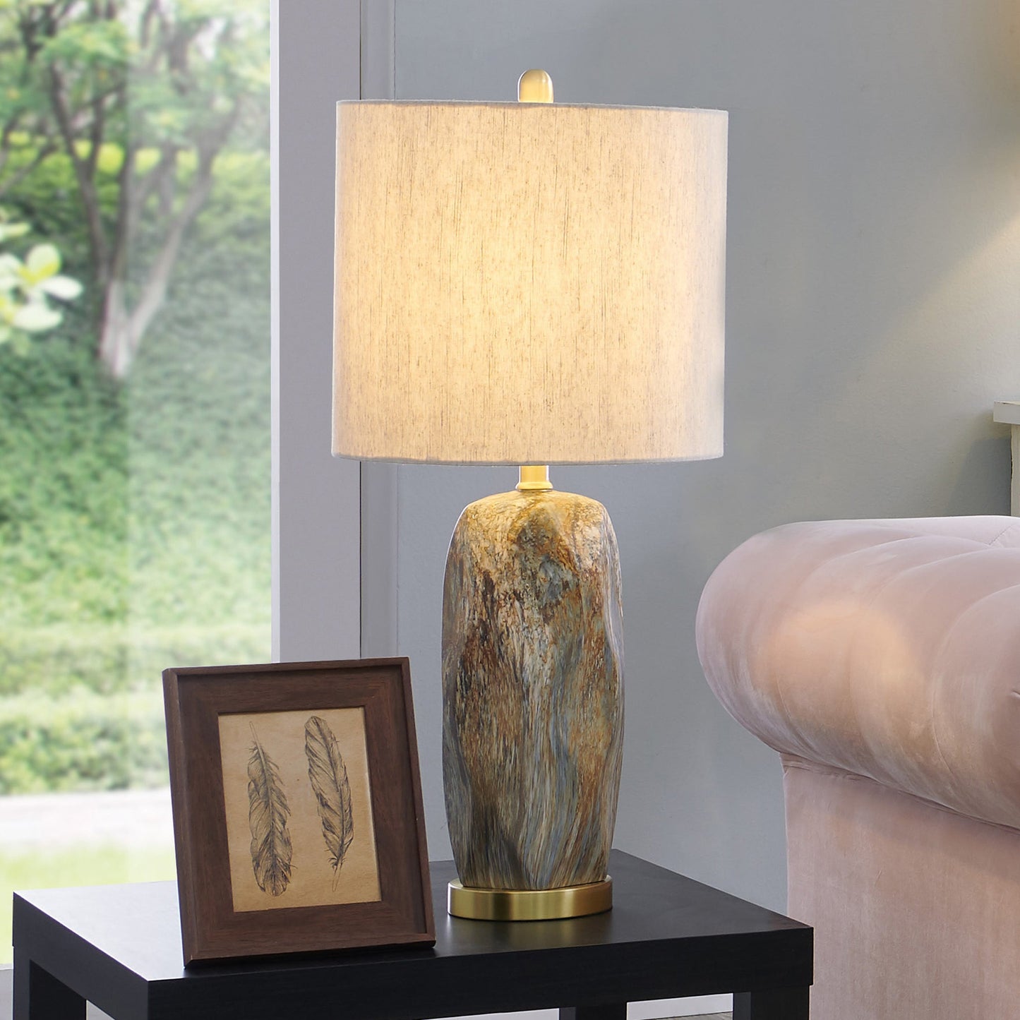Lite Source LS-23429SLATE Coliseo Slate Table Lamp