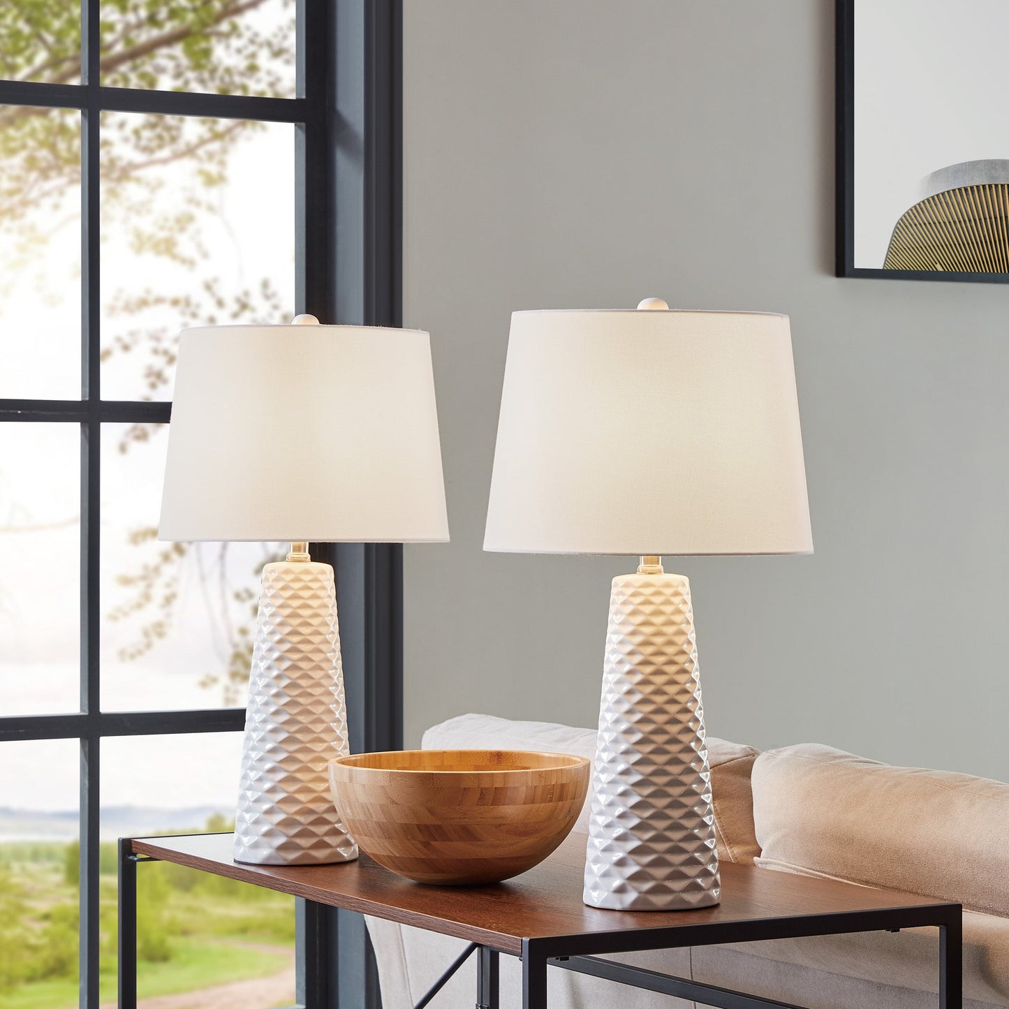 Lite Source LS-23580WHT Muriel Table Lamp