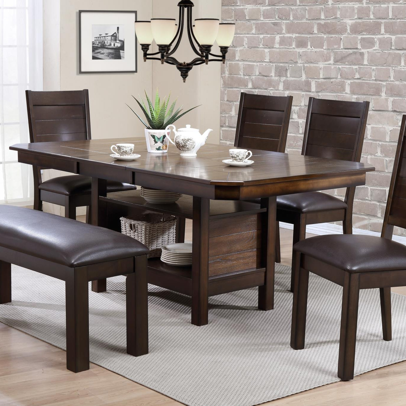 Urban Styles 1693 Madison Cappuccino Dining Bench