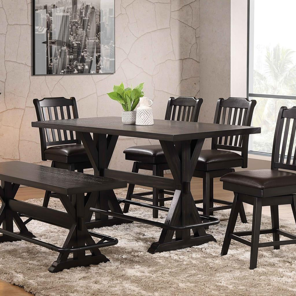 Urban Styles 2480 / 2481 / 2482 Memphis Espresso 5 Piece Swivel Counter Height Set