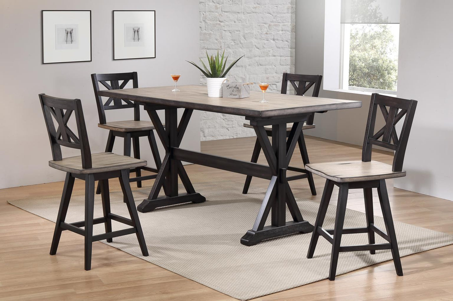 Urban Styles 2870 / 2872 Orlando Swivel Counter Height 7 Piece Set