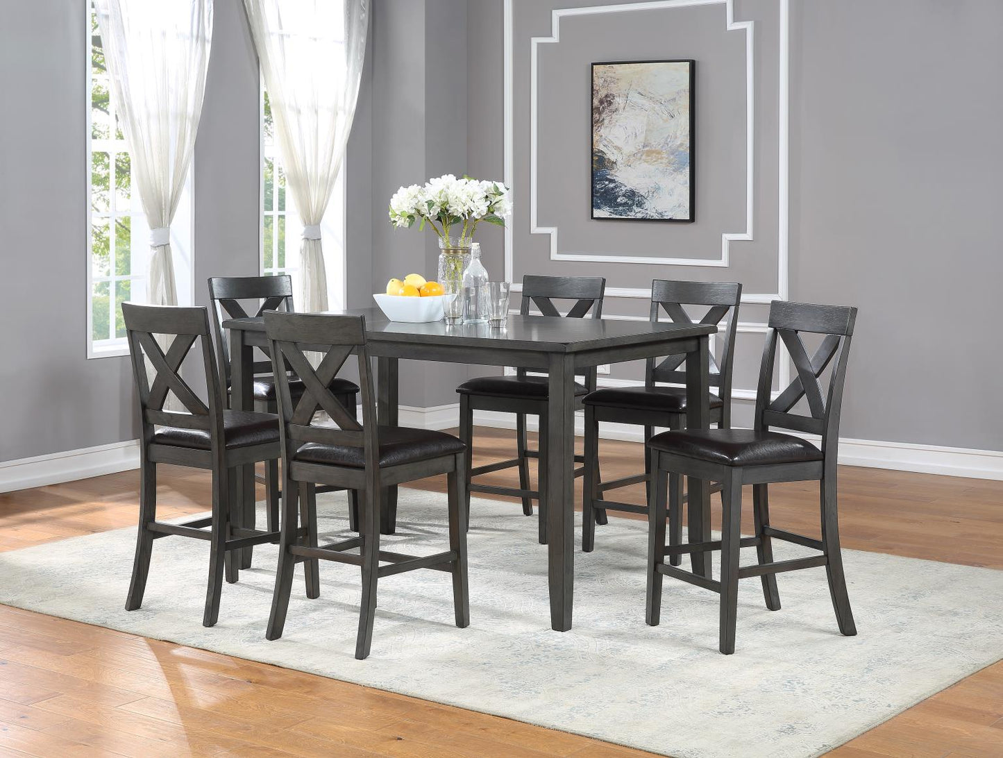 Urban Styles 2595 Palm Springs Gray 7 Piece Counter Height Pack
