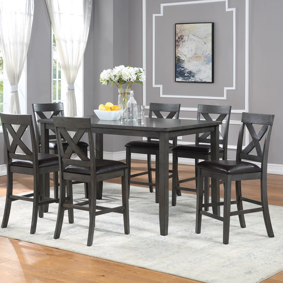Urban Styles 2595 Palm Springs Gray 7 Piece Counter Height Pack