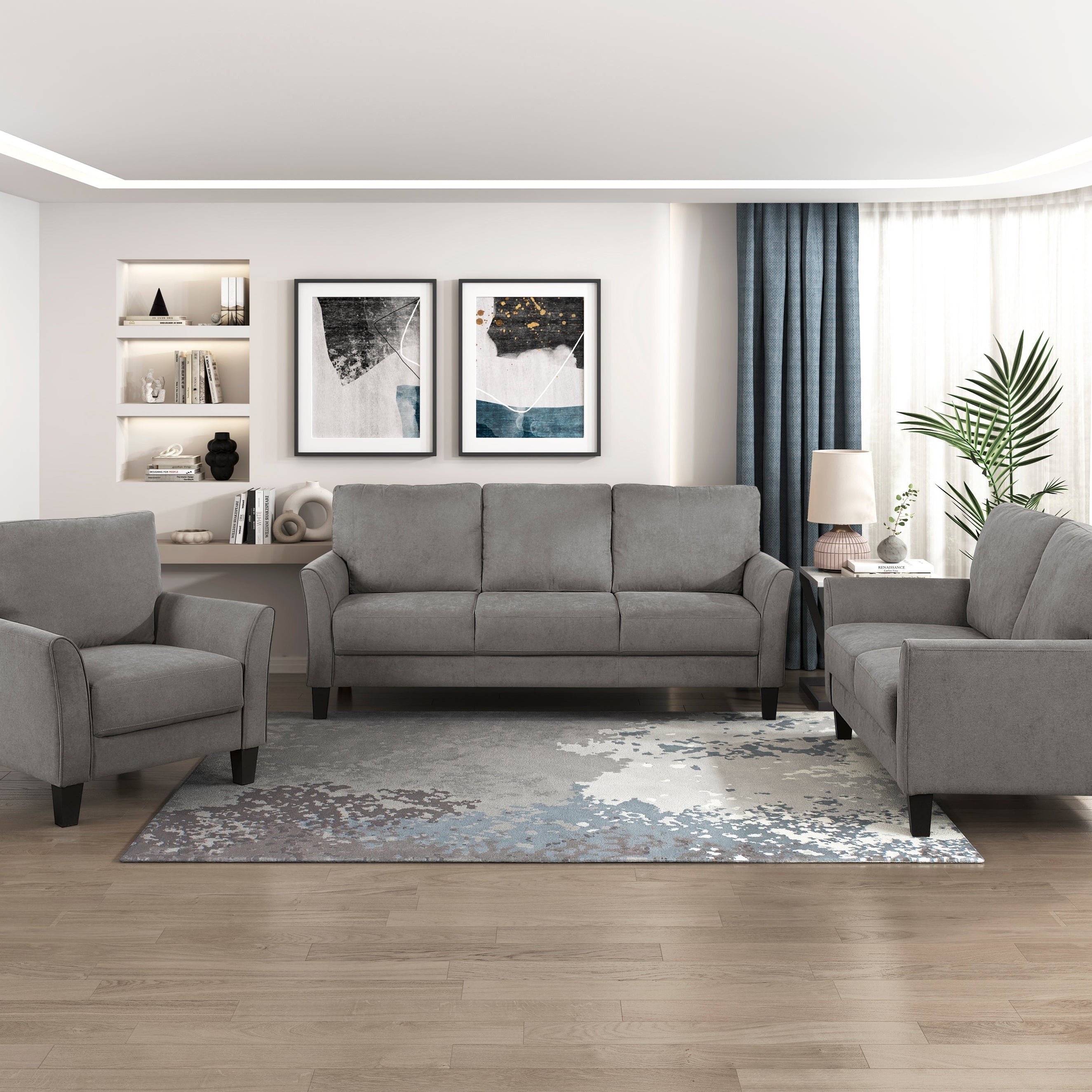 Homelegance 9519CHC-3 Aliana Brownish Gray Sofa