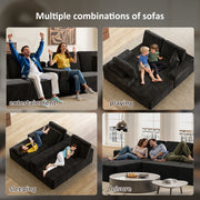 Milton S03L-Black Left Hand Facing Convertible Sofa Chaise