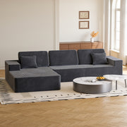 Milton S03L-Gray Left Hand Facing Convertible Sofa Chaise