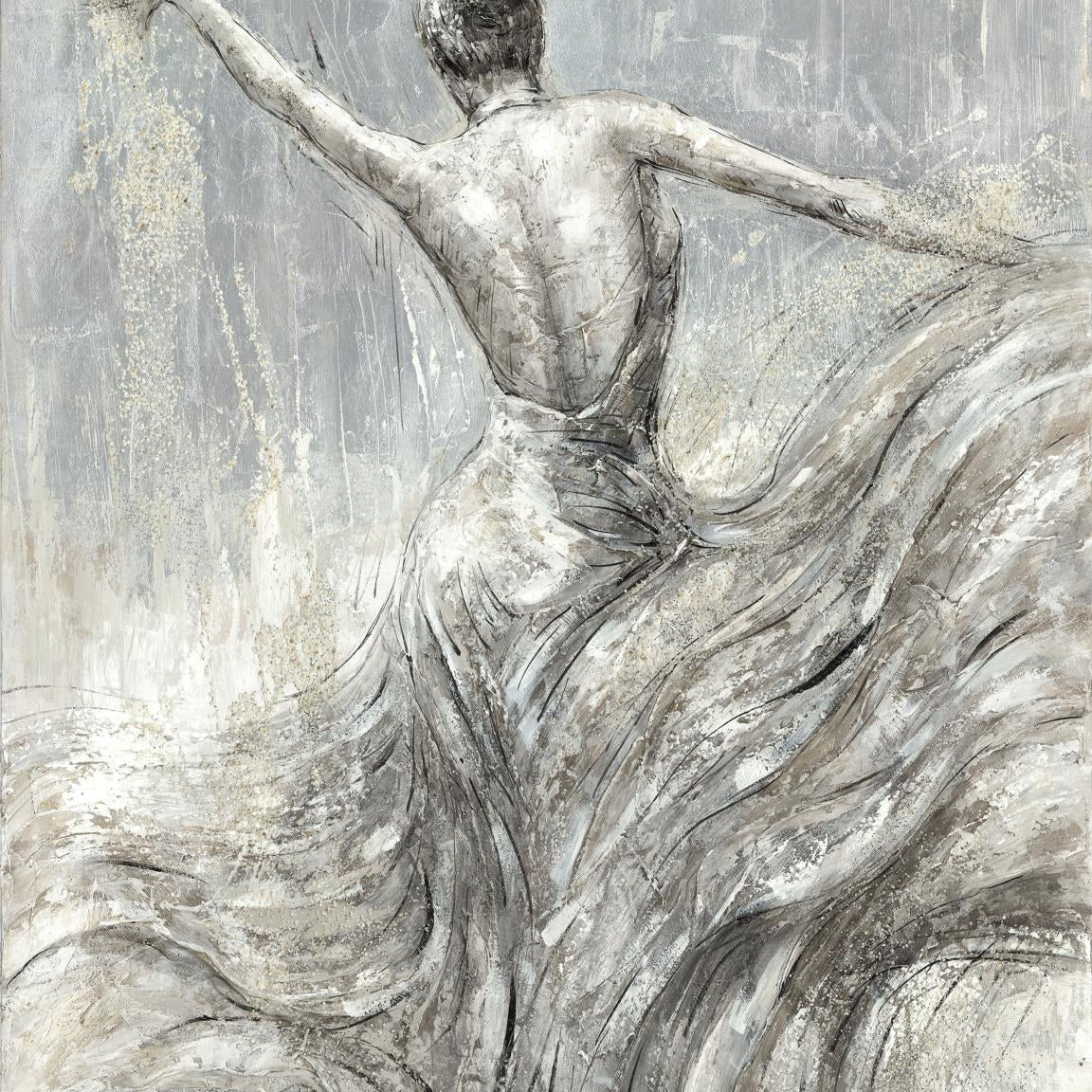 Classy Art SC1433 Hand Painted Textured Canvas 36 x 48 Dancer