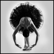 Classy Art SF1232 Tempered Glass w/ Foil 50 x 50 Black & White Ballerina