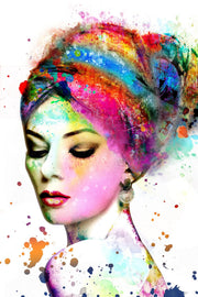 Classy Art SF1406 Tempered Glass w/ Foil 40 x 60 Abstract Woman w/ Color