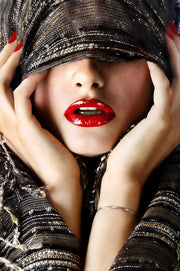 Classy Art SF1658 Tempered Glass w/ Foil 40 x 60 Red Lip Shaw
