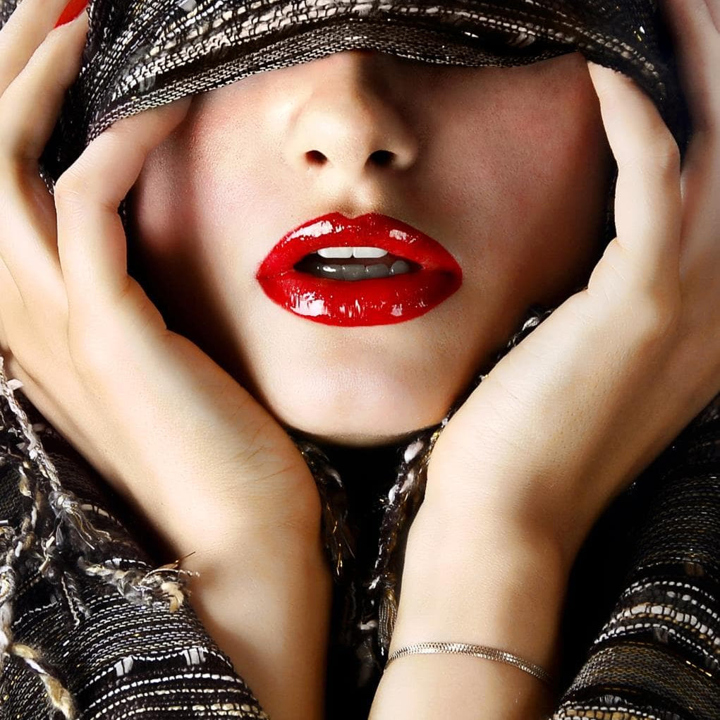 Classy Art SF1658 Tempered Glass w/ Foil 40 x 60 Red Lip Shaw