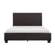 Homelegance 2220DBR-1 Lorenzi Dark Brown Queen Upholstered Faux Leather Platform Bed