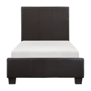 Homelegance 2220TDBR-1 Lorenzi Dark Brown Twin Upholstered Faux Leather Platform Bed