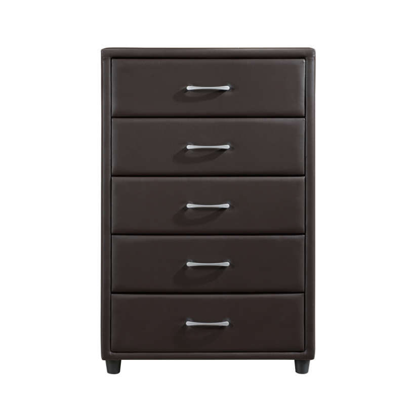 Homelegance 2220DBR-9 Lorenzi Dark Brown Upholstered Faux Leather Chest