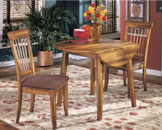 Ashley D199 Berringer Rustic Brown Drop Leaf Dining Set