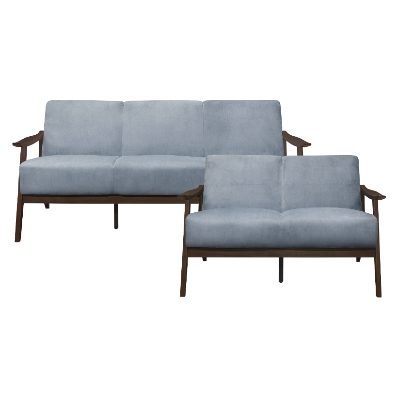 Homelegance 1032BGY*2 Carlson Blue Gray Sofa Love Set