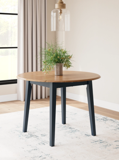 Ashley D399-15 Gesthaven Blue Drop Leaf Extendable Dining Table