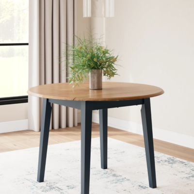 Ashley D399-15 Gesthaven Blue Drop Leaf Extendable Dining Table