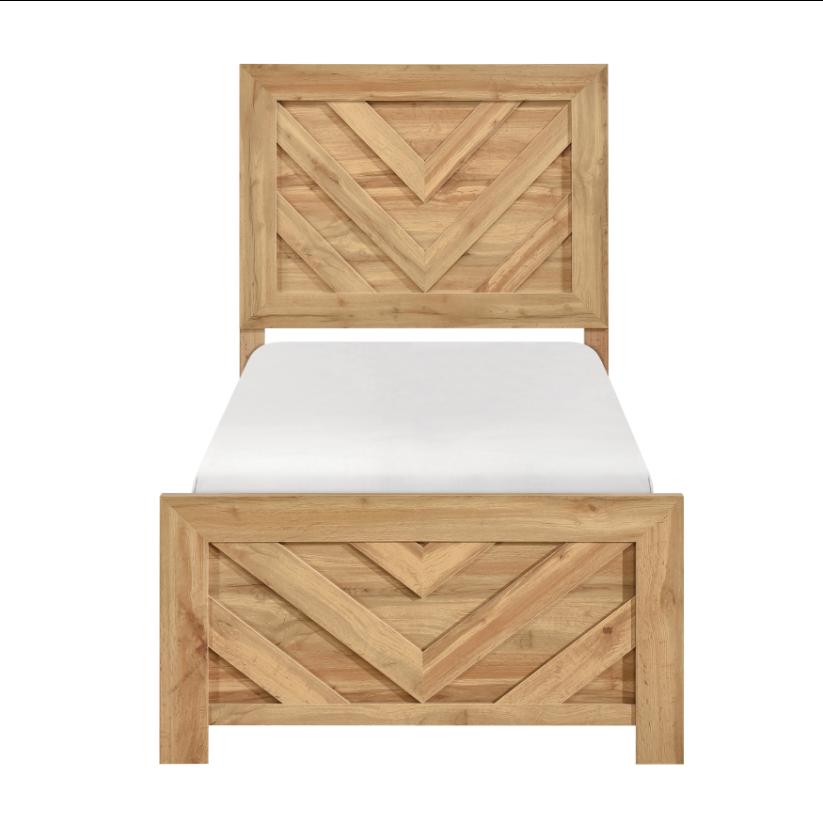 Homelegance 1534NPNAT-1 New Corbin Natural Twin Bed in a Box