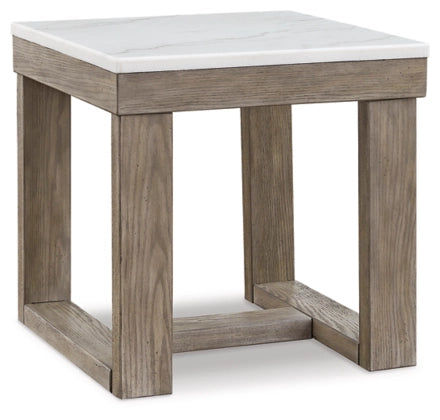 Ashley T789-2 Loyaska Marble Top Square End Table