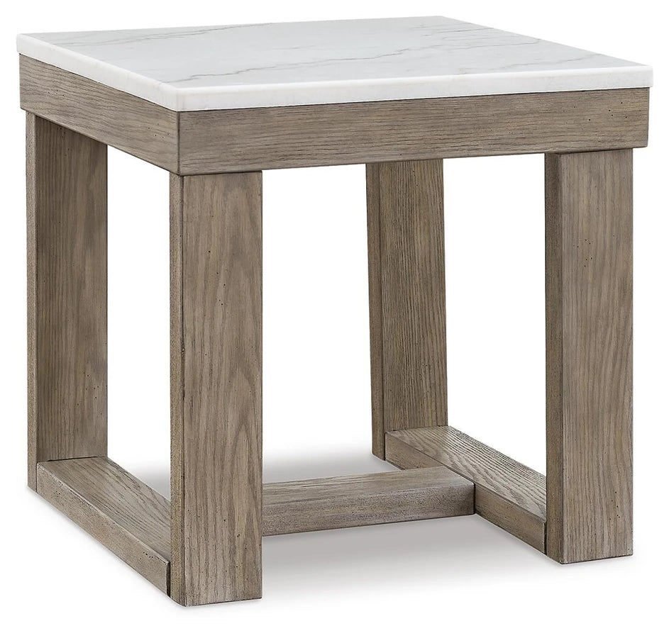 Ashley T789-2 Loyaska Marble Top Square End Table