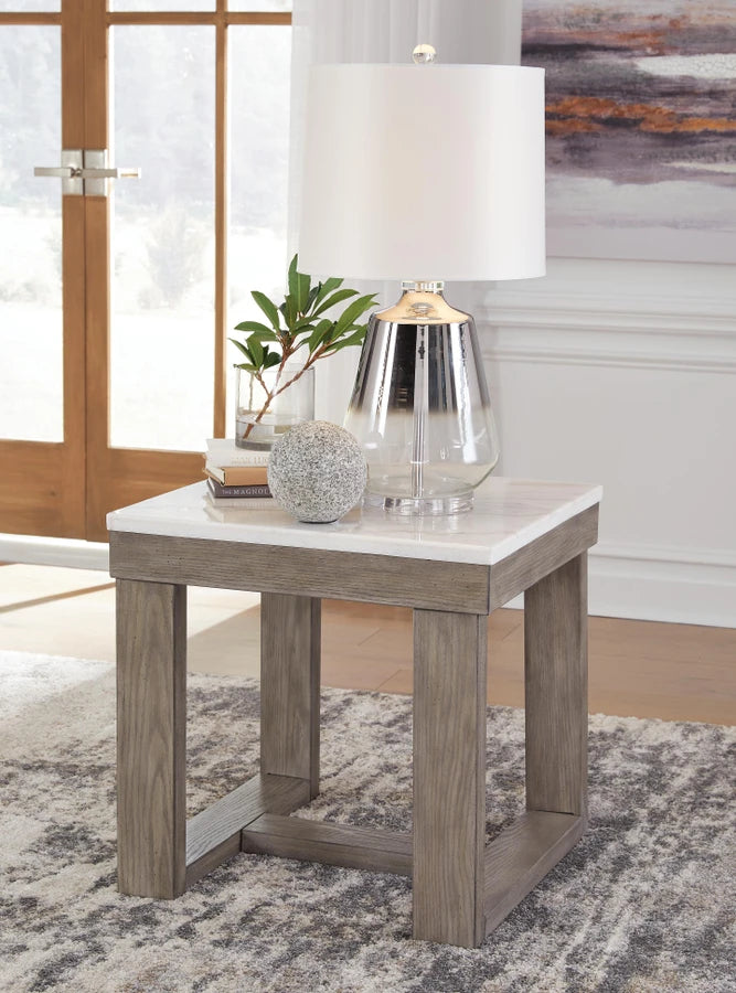 Ashley T789-2 Loyaska Marble Top Square End Table
