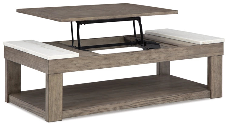 Ashley T854-9 Loyaska Lift Top Wood Marble Coffee Table