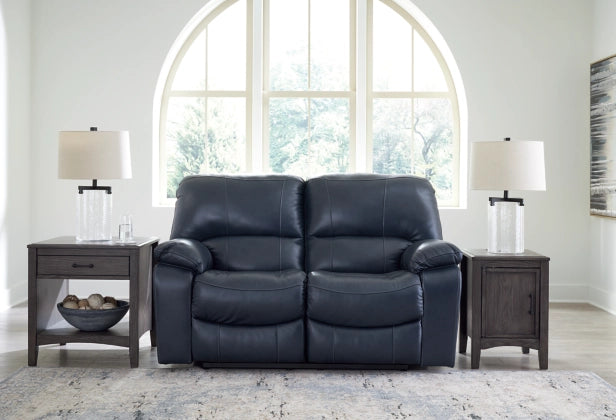 Ashley U4380974 Leesworth Ocean Leather Reclining Power Loveseat