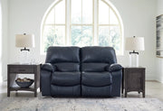 Ashley U4380974 Leesworth Ocean Leather Reclining Power Loveseat