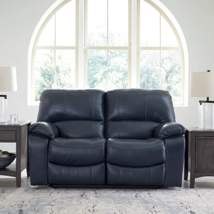 Ashley U4380974 Leesworth Ocean Leather Reclining Power Loveseat