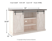 Ashley W287-48 Dorrinson Medium TV Stand w/ Barn Doors