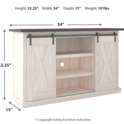 Ashley W287-48 Dorrinson Medium TV Stand w/ Barn Doors