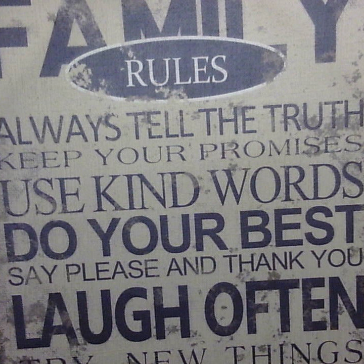 Classy Art Family Rules Canvas 36x48