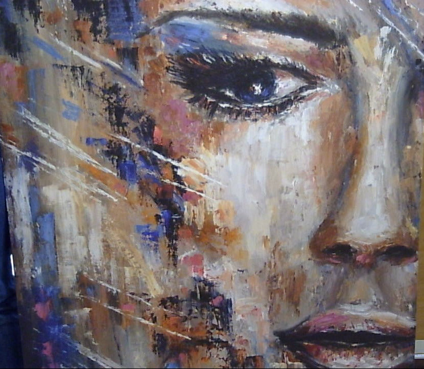 Classy Art Abstract Face Canvas 36x48