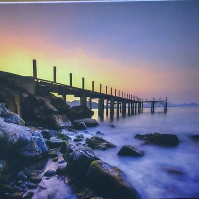 Classy Art Whispers of the Tide: The Forgotten Pier at Dusk Canvas 36x48
