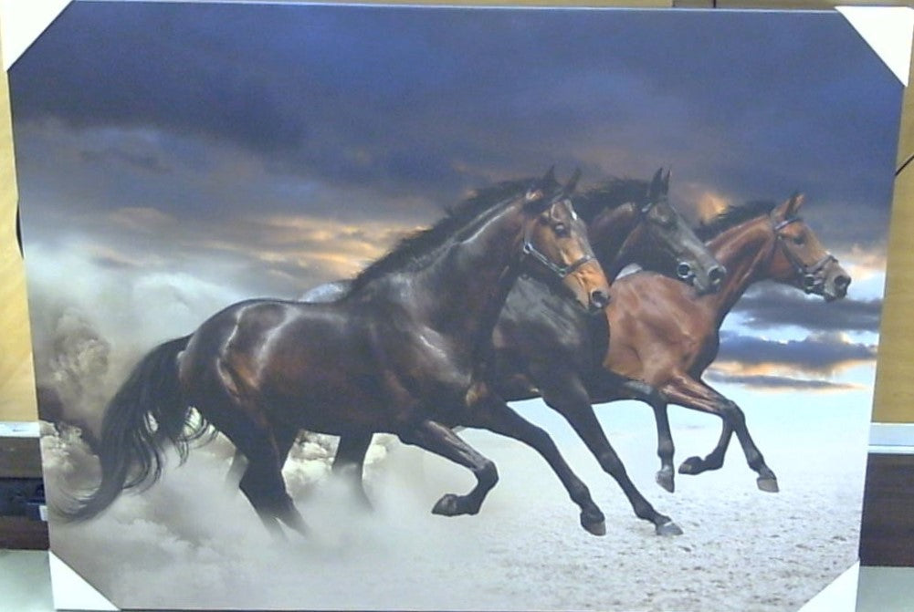 Classy Art Thunderous Charge: The Stallion Symphony at Dusk Canvas 36x48