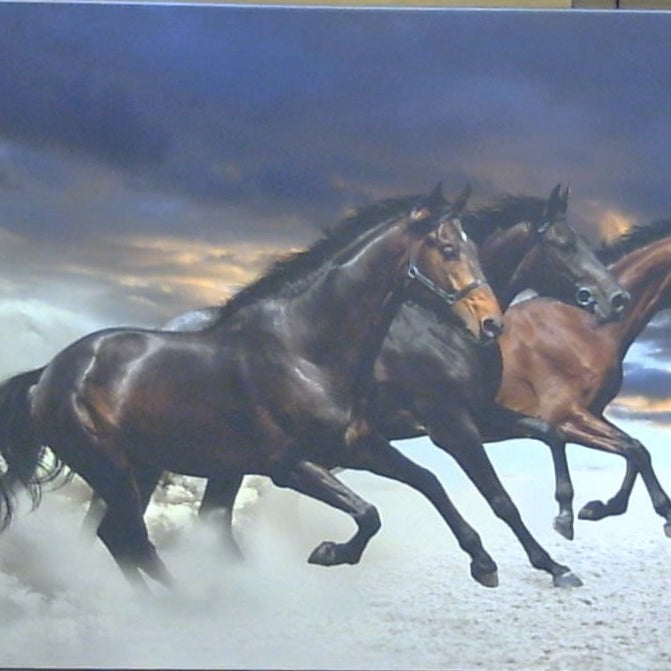 Classy Art Thunderous Charge: The Stallion Symphony at Dusk Canvas 36x48