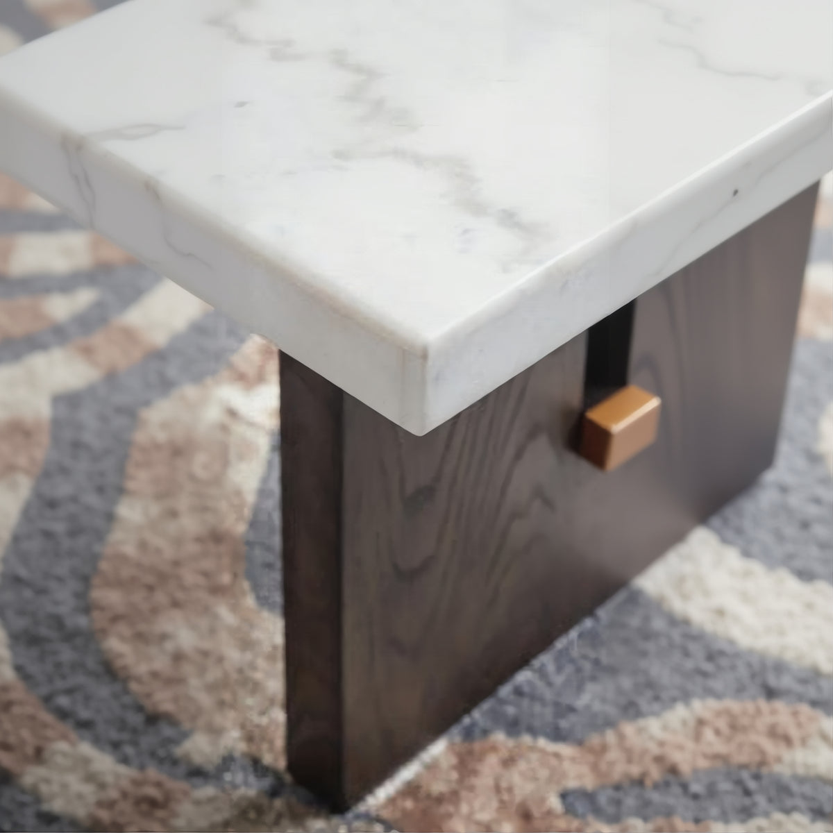 Ashley T779-1 Burkhaus Rectangular Marble Coffee Table