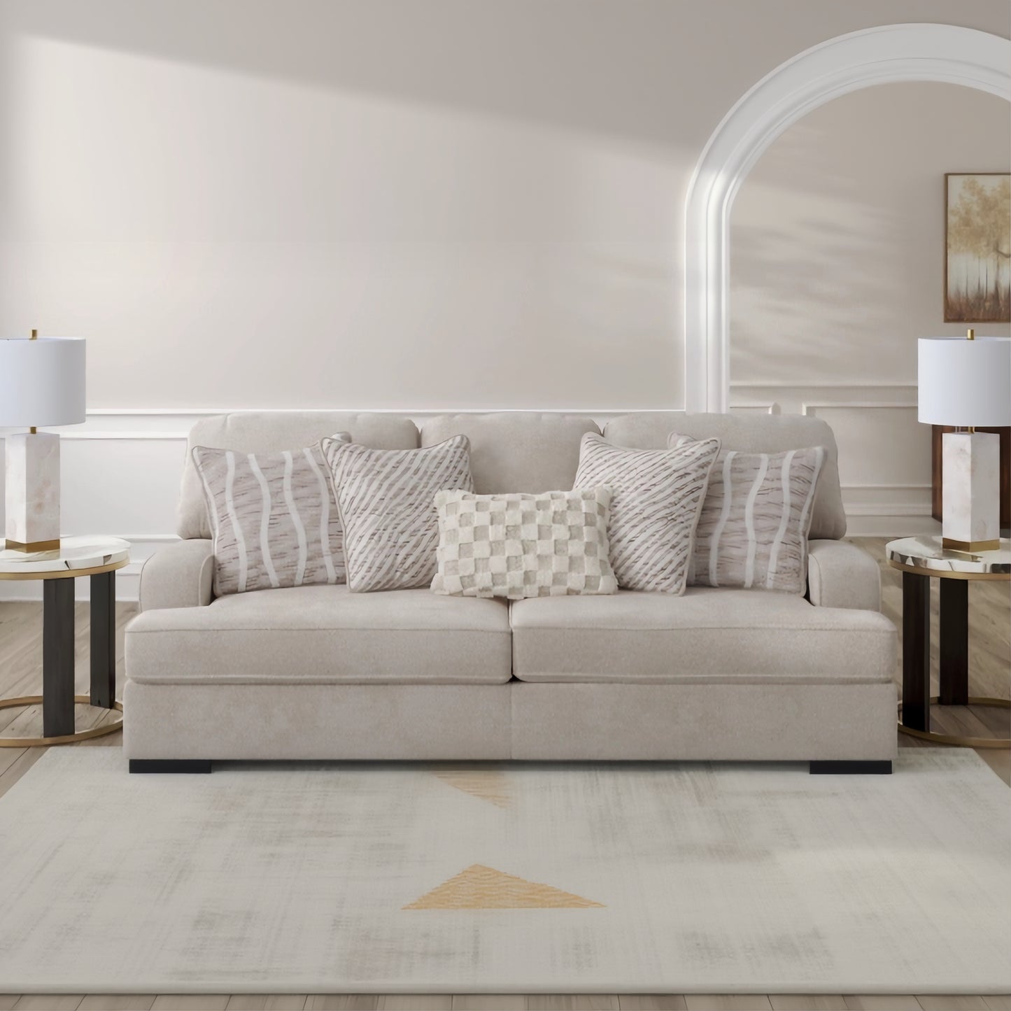 Ashley 5990238 High Profile Taupe Sofa