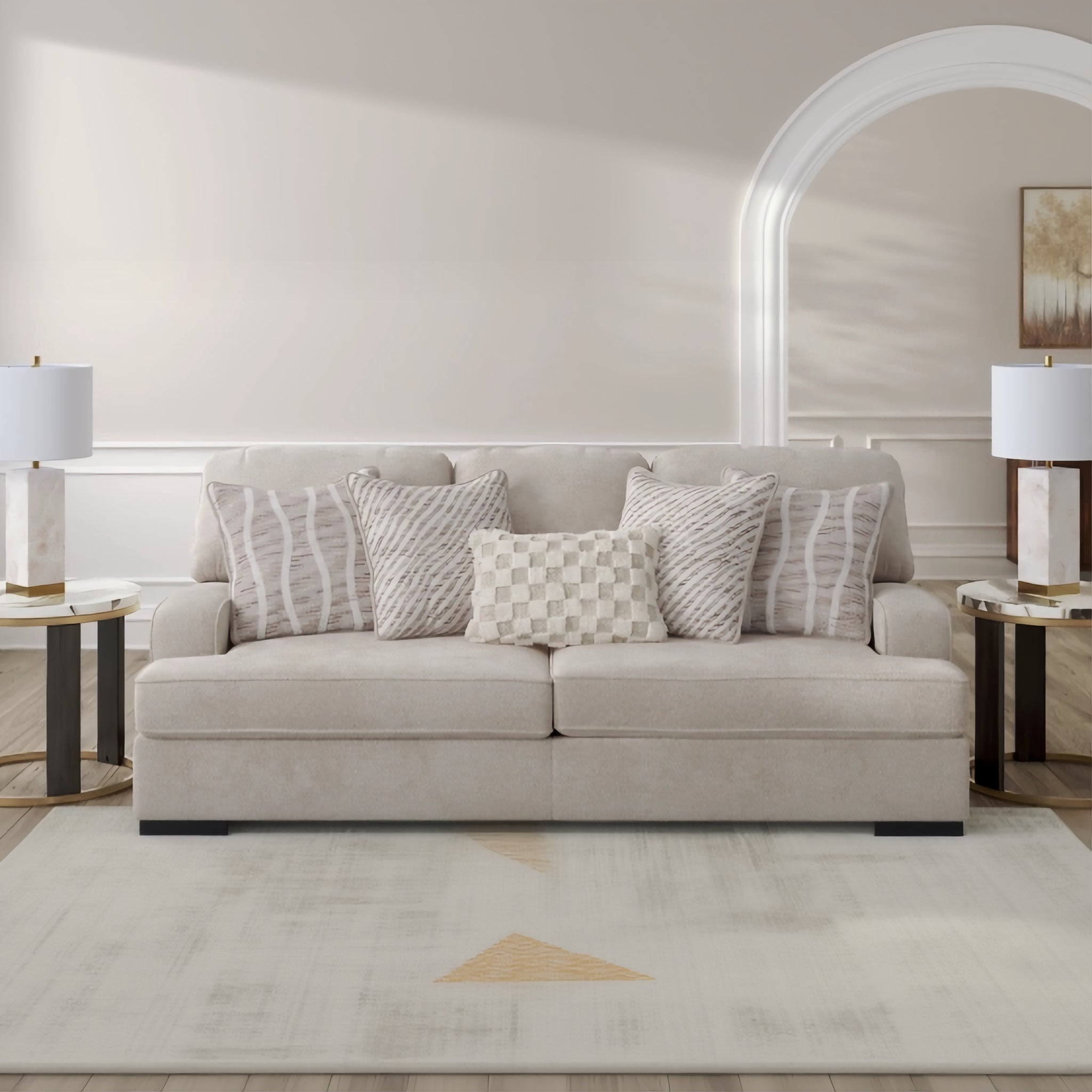 Ashley 5990238 High Profile Taupe Sofa